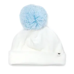 oh baby! Pom Hat - Sky Blue on Cream