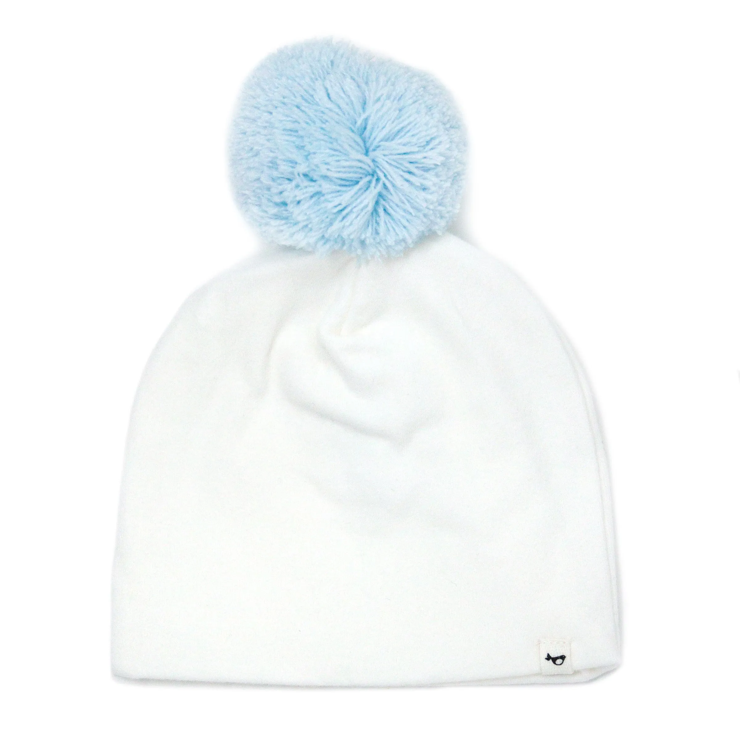 oh baby! Pom Hat - Sky Blue on Cream