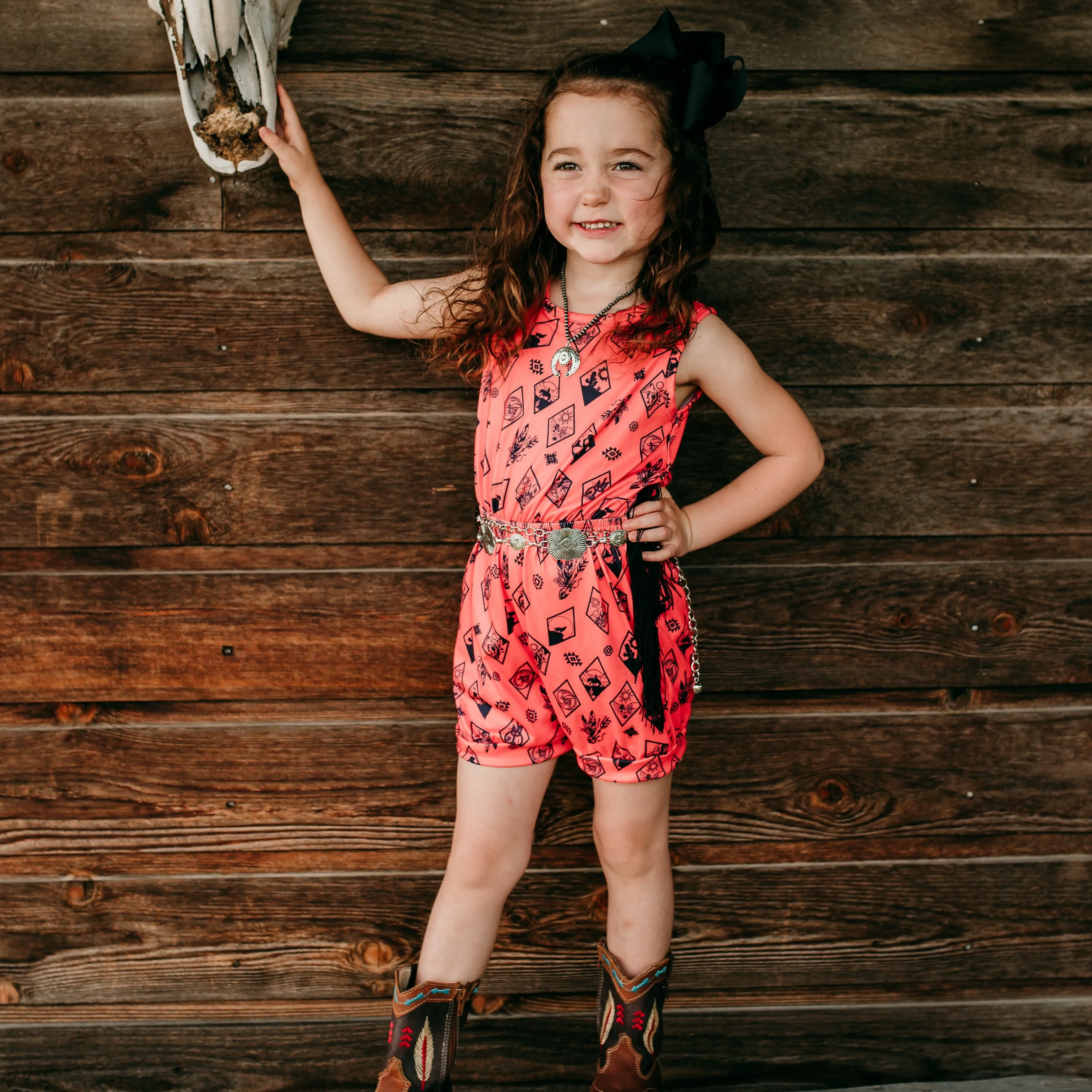 Orange Diamond Fringe Romper Baby (0-18M)