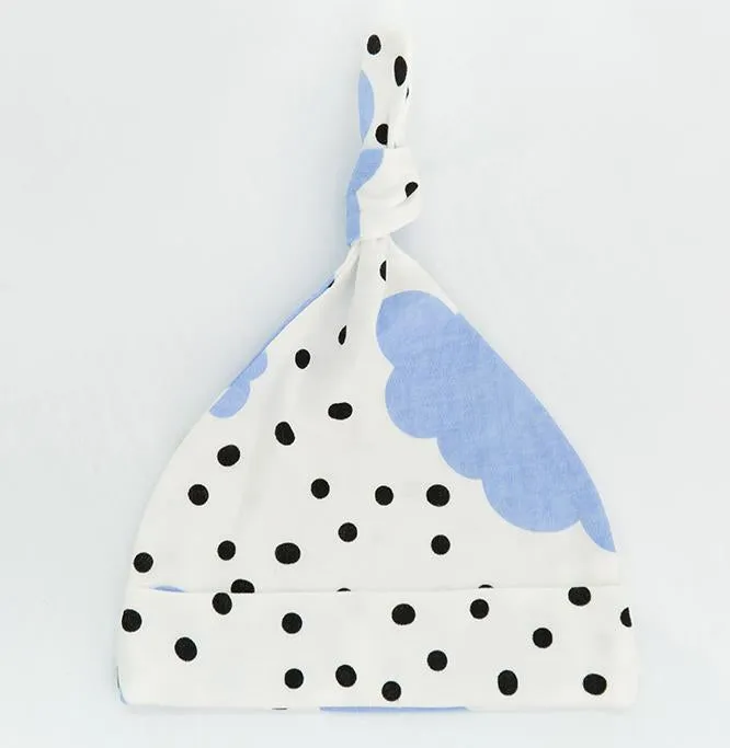 Organic Baby Beanie - Blue Clouds