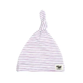 Organic Baby Beanie - Mauve Stripes