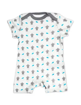 Organic Cotton Short Romper Grey Turtle