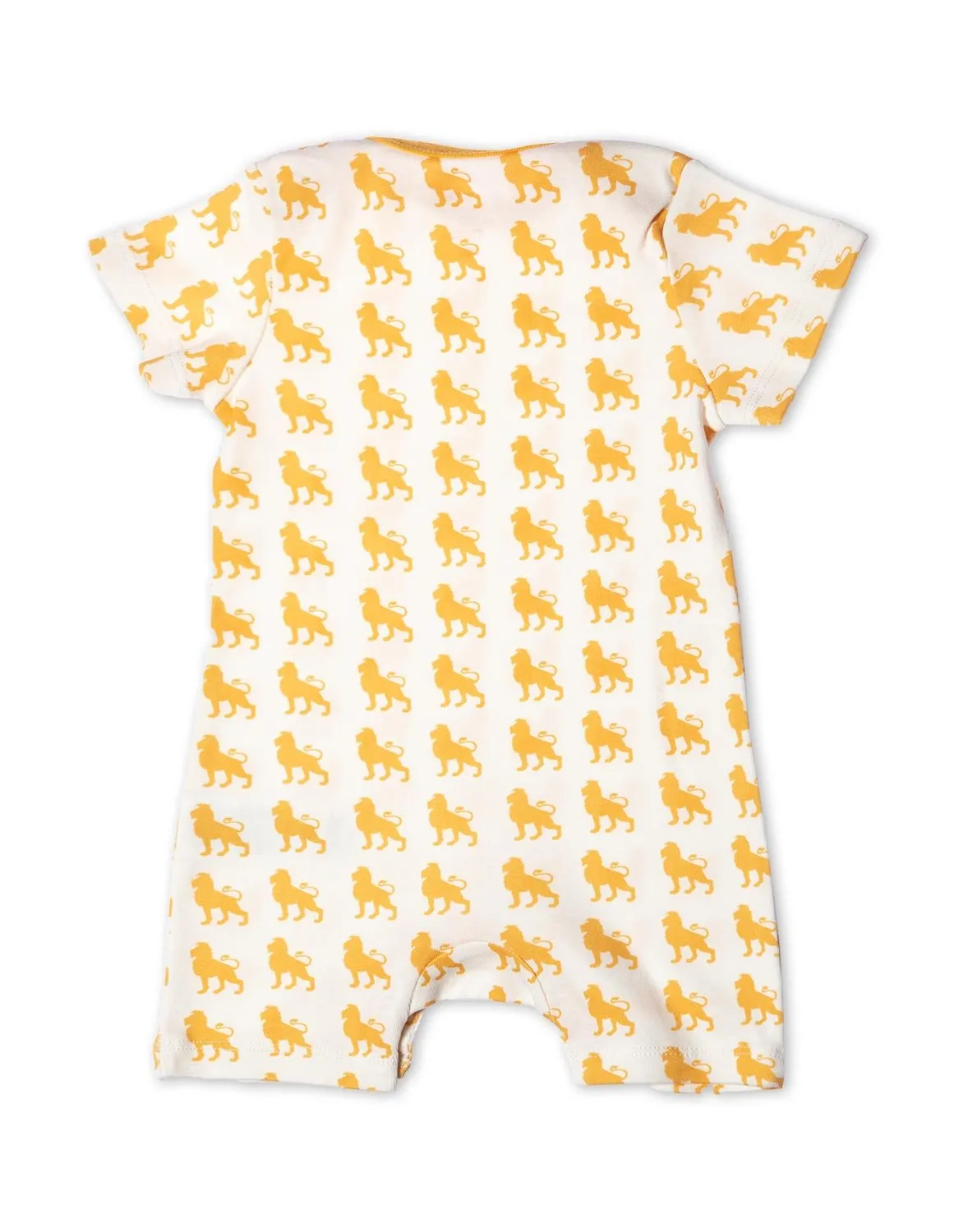 Organic Cotton Short Romper Orange Lion