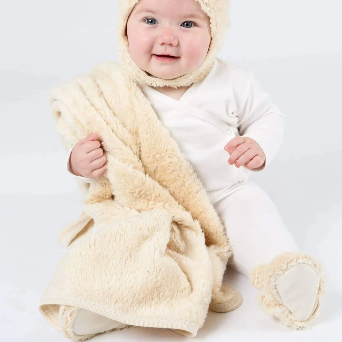 Organic Faux Fur Sherpa Stroller Blanket