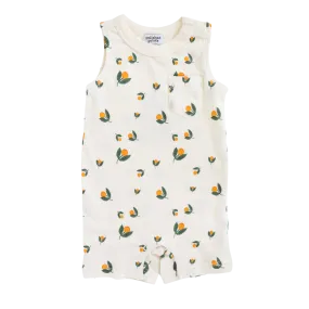 Peaches Shorty Baby Romper, Retro Baby, Pocket Onesie