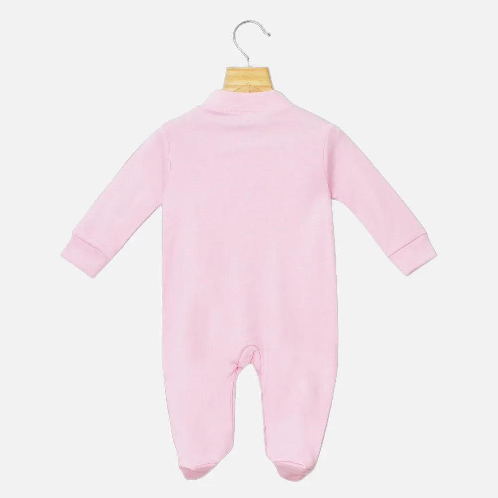 Pink And Grey Plain Full Sleeves Footsie