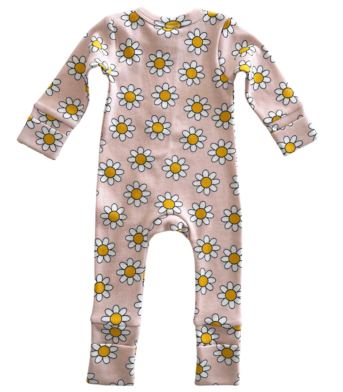 Pink Daisy Organic Cotton Zip Sleepsuit