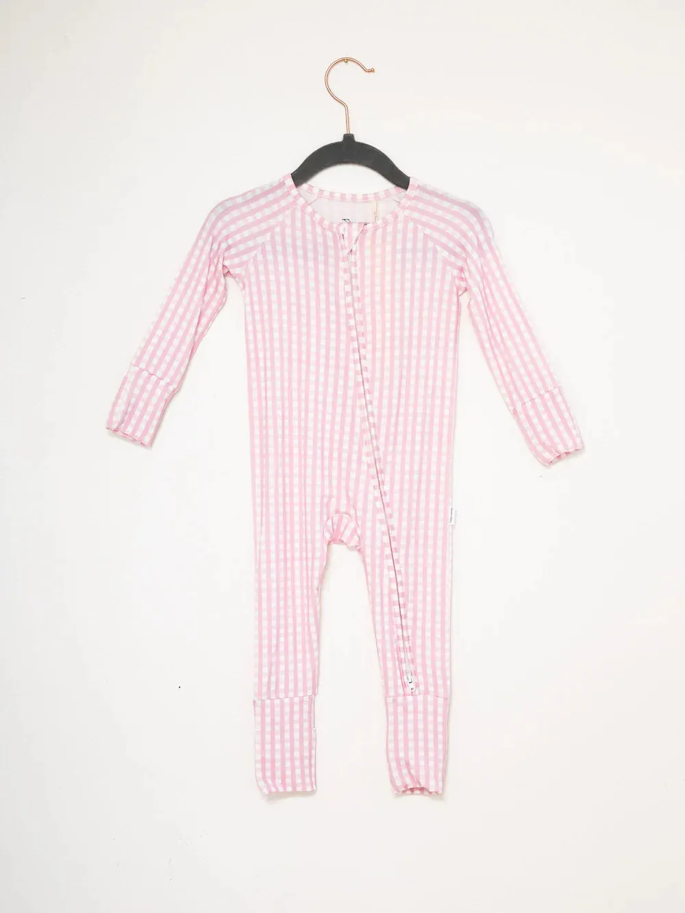 Pink Gingham Sleep Romper