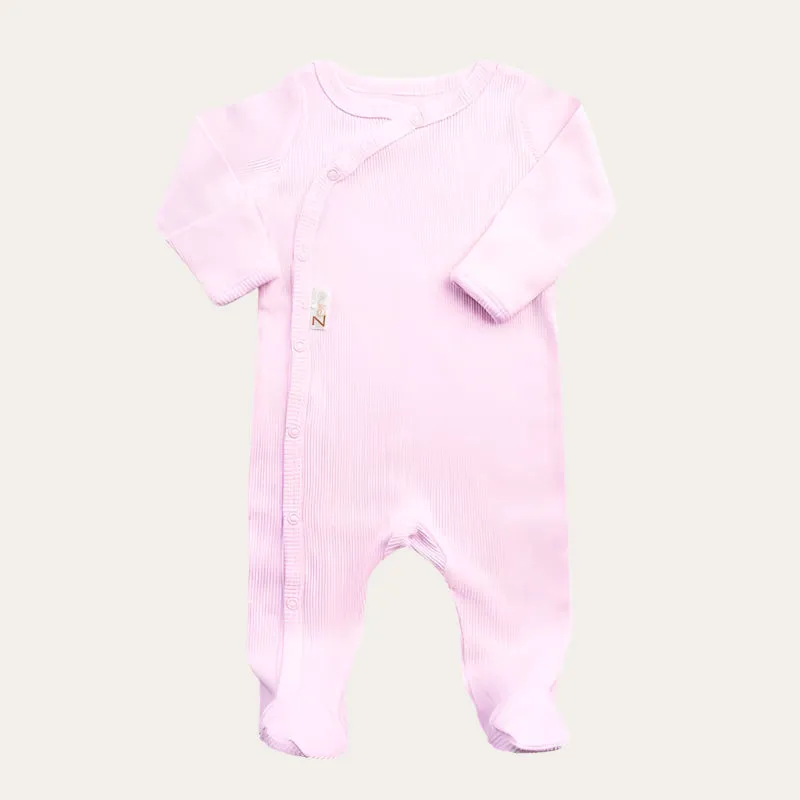 Pink Ribbed Sleepsuit