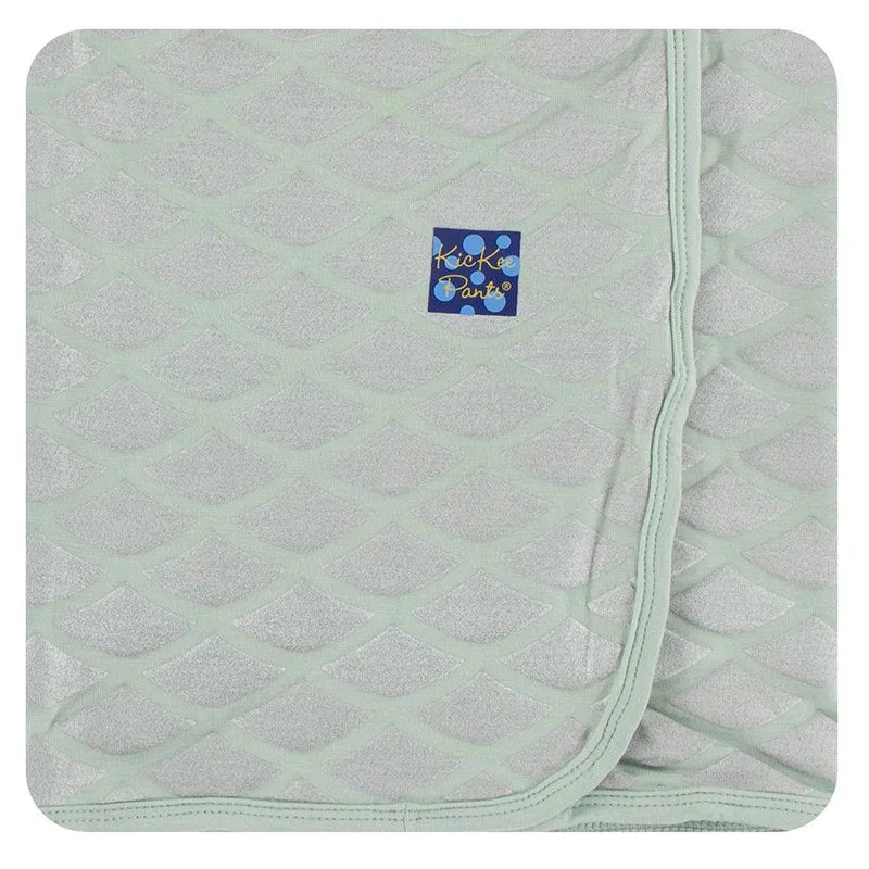 Print Swaddling Blanket in Iridescent Mermaid Scales