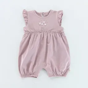 RETIRED - Kudaa Organic Frilly Romper - Wood Rose