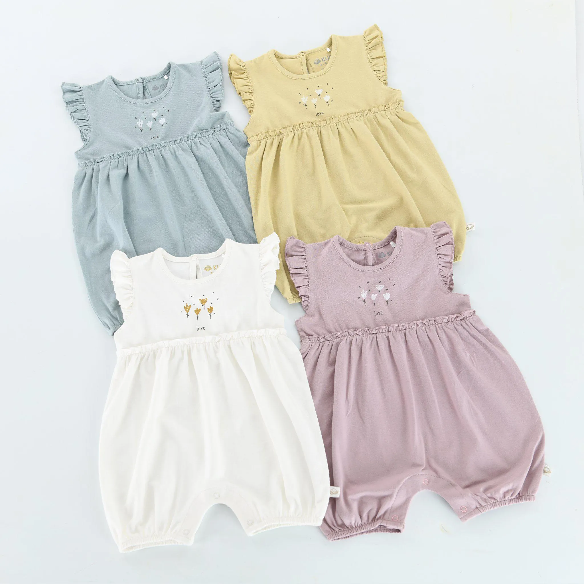 RETIRED - Kudaa Organic Frilly Romper - Wood Rose