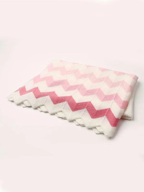 Rhombus Plaids Warp Knitted Acrylic Blanket