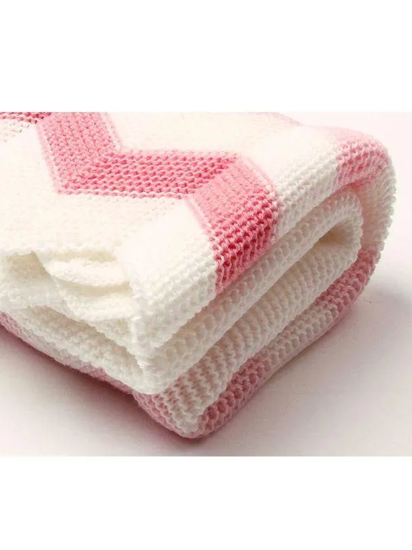 Rhombus Plaids Warp Knitted Acrylic Blanket