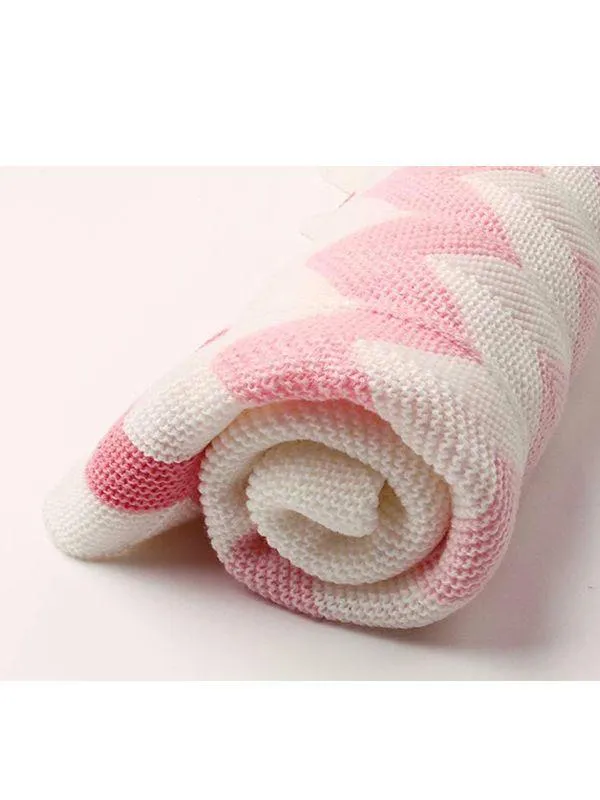 Rhombus Plaids Warp Knitted Acrylic Blanket