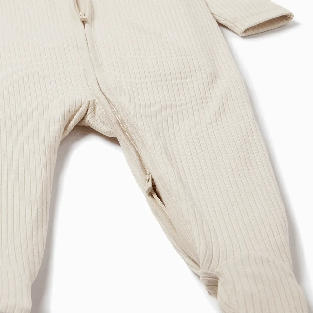 Ribbed Clever Zip Sleepsuit