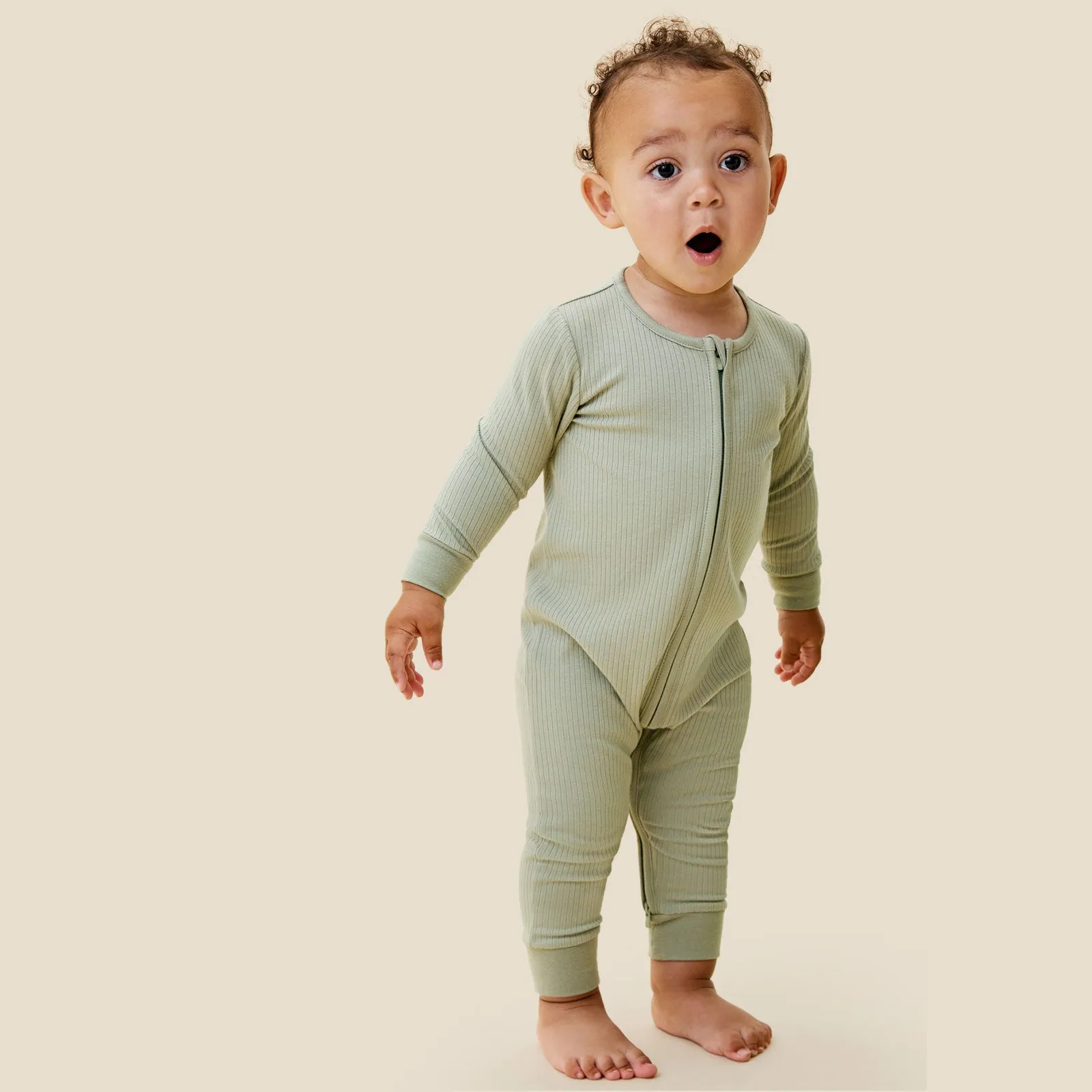Ribbed Clever Zip Sleepsuit