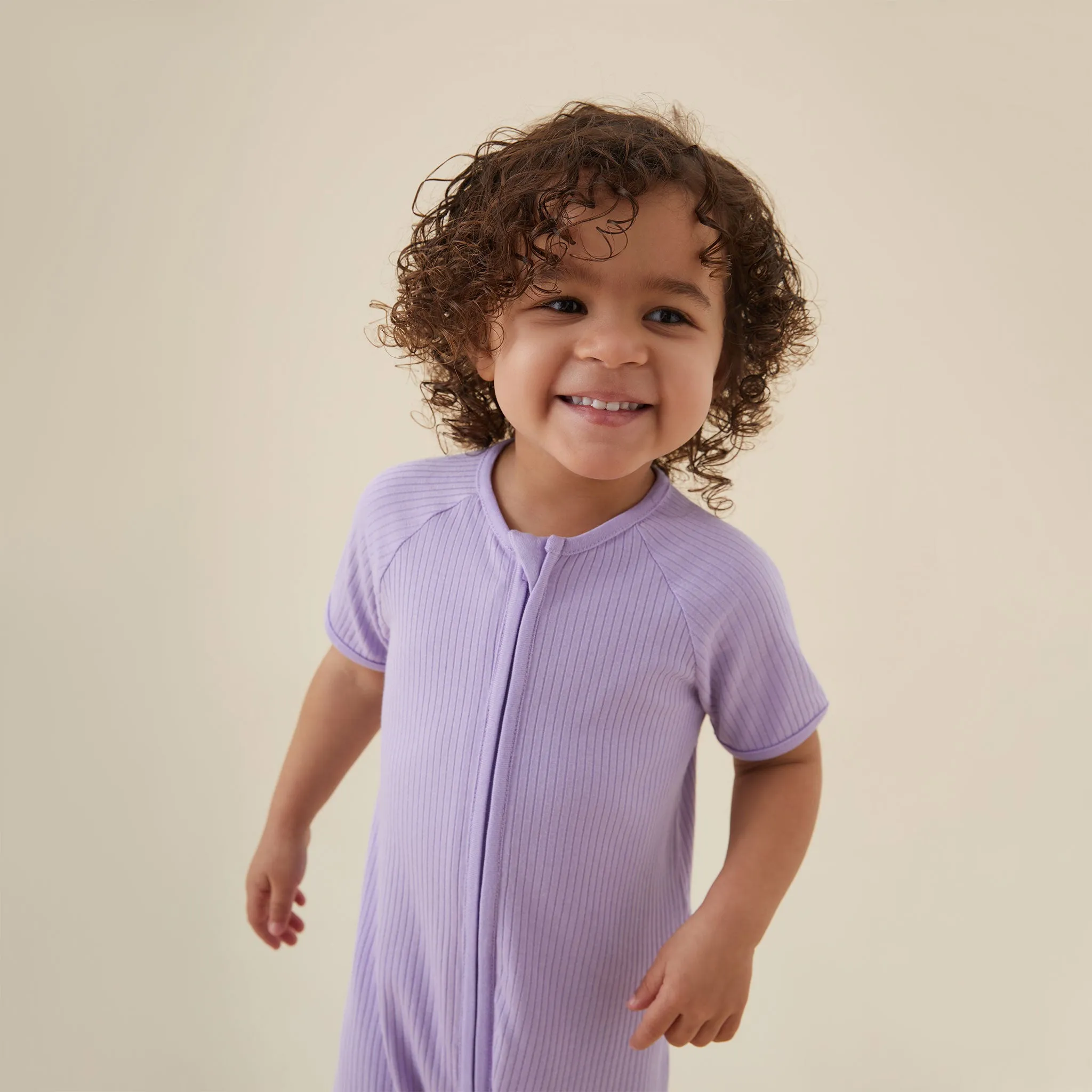 Ribbed Zip Summer Sleepsuit
