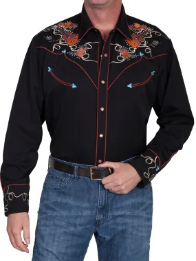 SCULLY BOOTSHATSGUITARS EMB. SHIRT - Black