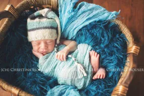 SET Powder Blue and Turquoise Cheesecloth Baby Wraps Cheese Cloth