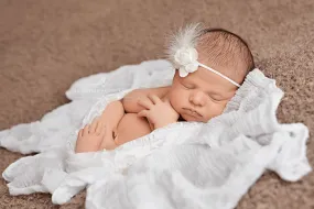 SET White Lace and Cheesecloth Baby Wraps Cheese Cloth