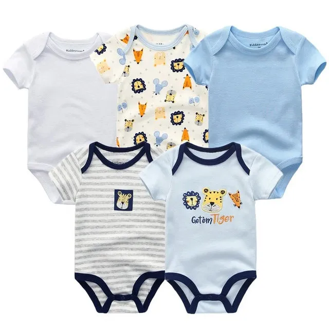 Short Sleeve Cotton O-Neck 0-12M Boys&Girls Rompers