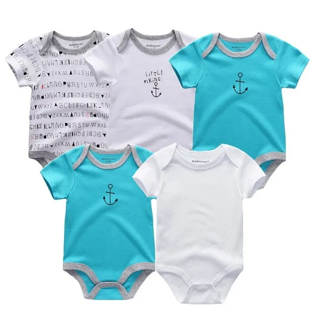 Short Sleeve Cotton O-Neck 0-12M Boys&Girls Rompers