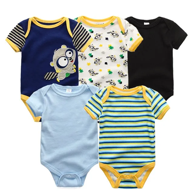 Short Sleeve Cotton O-Neck 0-12M Boys&Girls Rompers