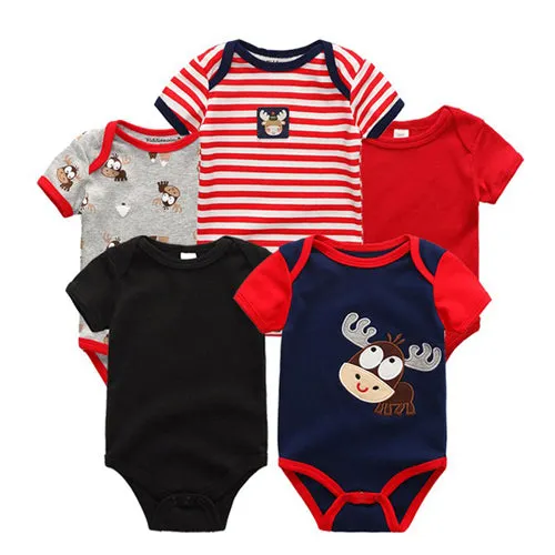 Short Sleeve Cotton O-Neck 0-12M Boys&Girls Rompers