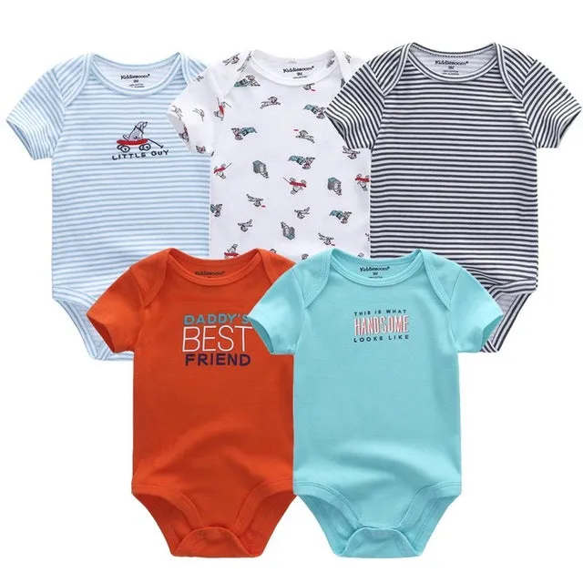 Short Sleeve Cotton O-Neck 0-12M Boys&Girls Rompers