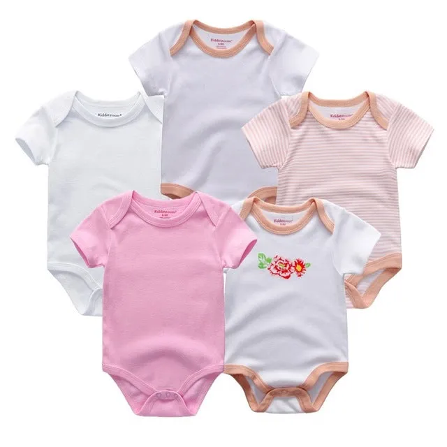 Short Sleeve Cotton O-Neck 0-12M Boys&Girls Rompers