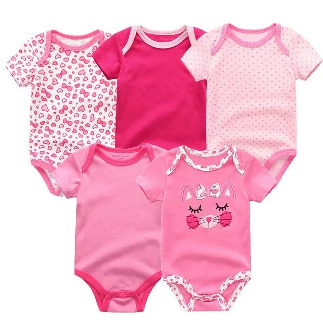 Short Sleeve Cotton O-Neck 0-12M Boys&Girls Rompers