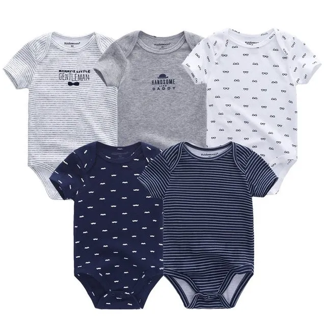 Short Sleeve Cotton O-Neck 0-12M Boys&Girls Rompers