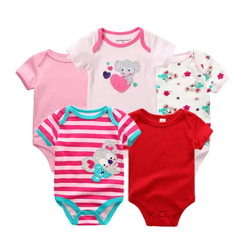 Short Sleeve Cotton O-Neck 0-12M Boys&Girls Rompers