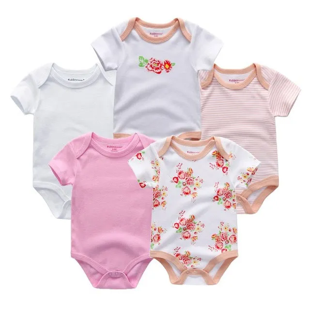 Short Sleeve Cotton O-Neck 0-12M Boys&Girls Rompers