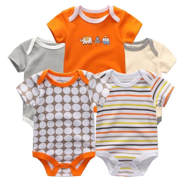 Short Sleeve Cotton O-Neck 0-12M Boys&Girls Rompers