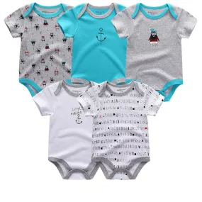Short Sleeve Cotton O-Neck 0-12M Boys&Girls Rompers