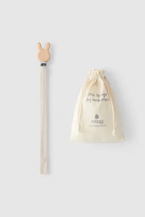 Snug Bunny Pacifier Clip with Gift Bag