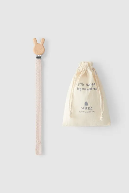 Snug Bunny Pacifier Clip with Gift Bag