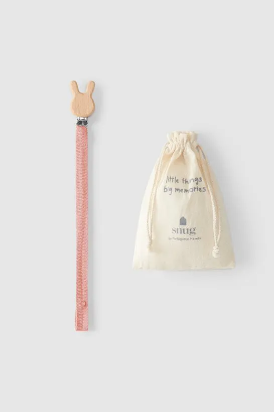 Snug Bunny Pacifier Clip with Gift Bag