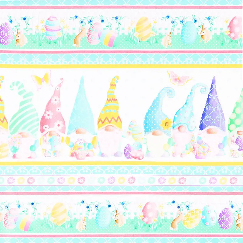 Spring Garden Gnomes - Easter Gnome Stripe Multi Yardage