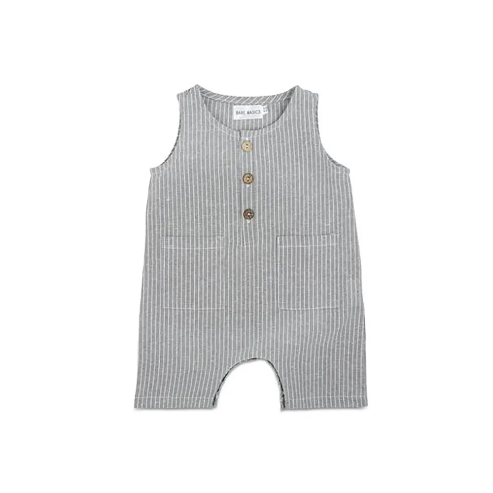 Striped Linen Baby Romper