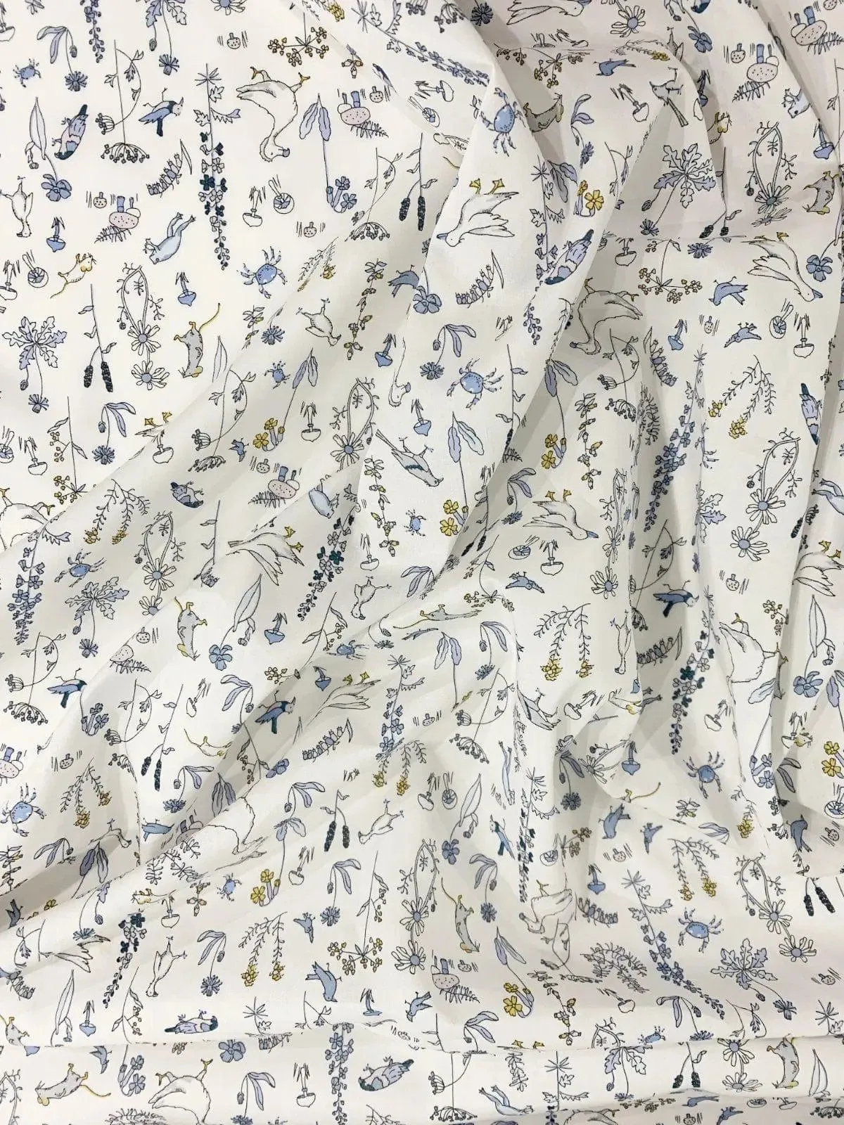 THEO & D'ANJO BLUE Liberty Double Collar Baby-Grow