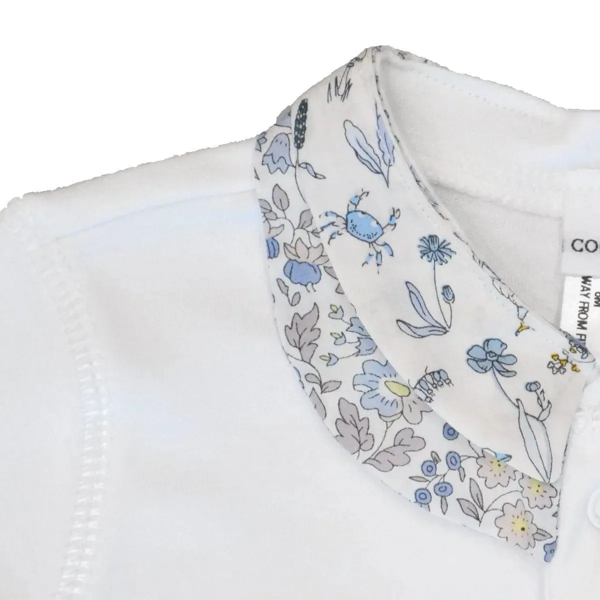 THEO & D'ANJO BLUE Liberty Double Collar Baby-Grow