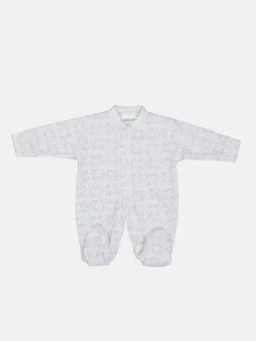 Tiny Baby Unisex Sheep Sleepsuit - White & Grey