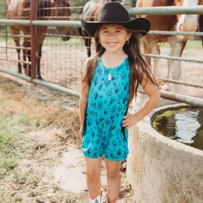 Turq Diamond Fringe Romper Toddler (2T-5T)