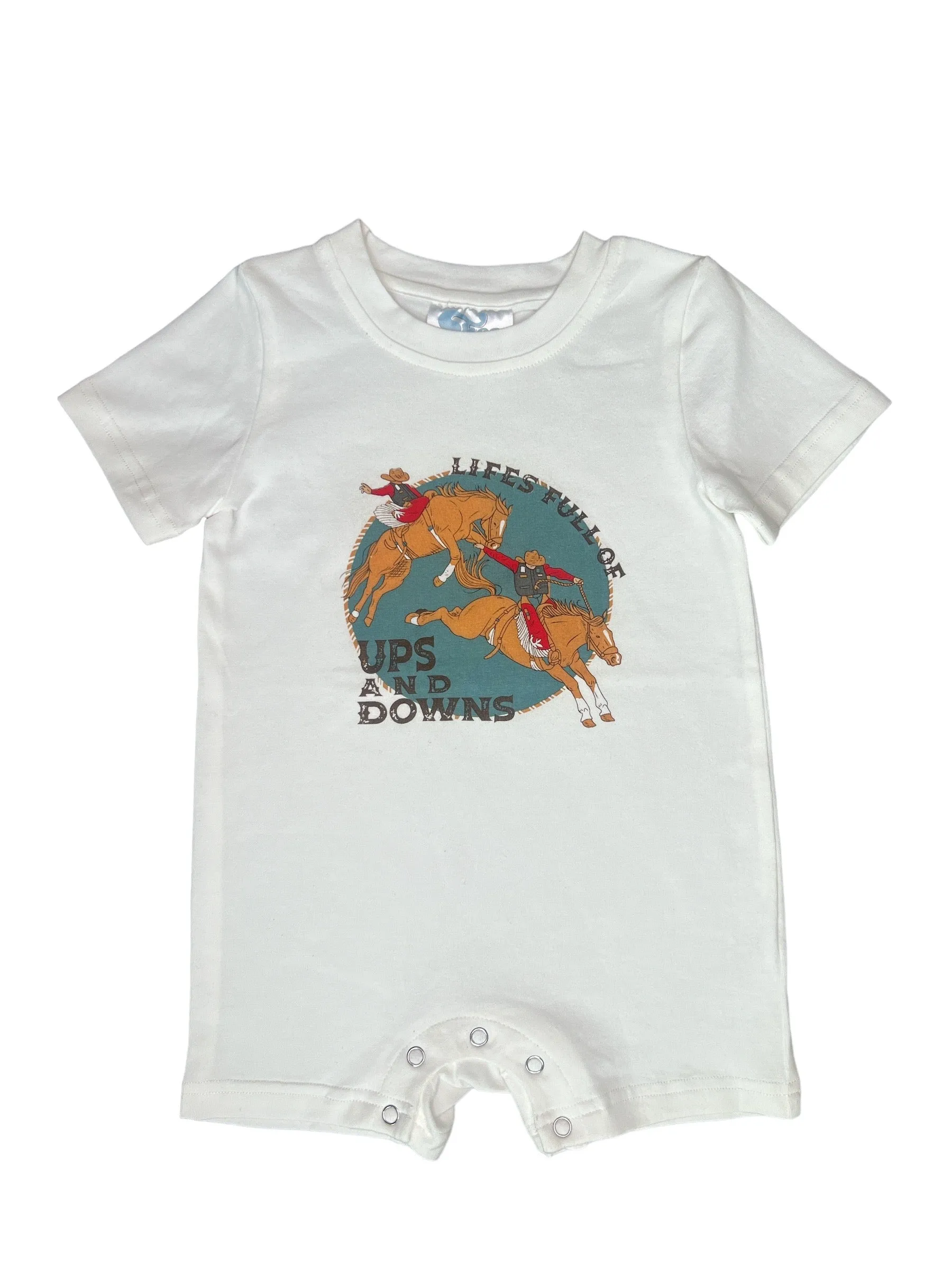Ups & Downs White Romper Baby (0-2T)