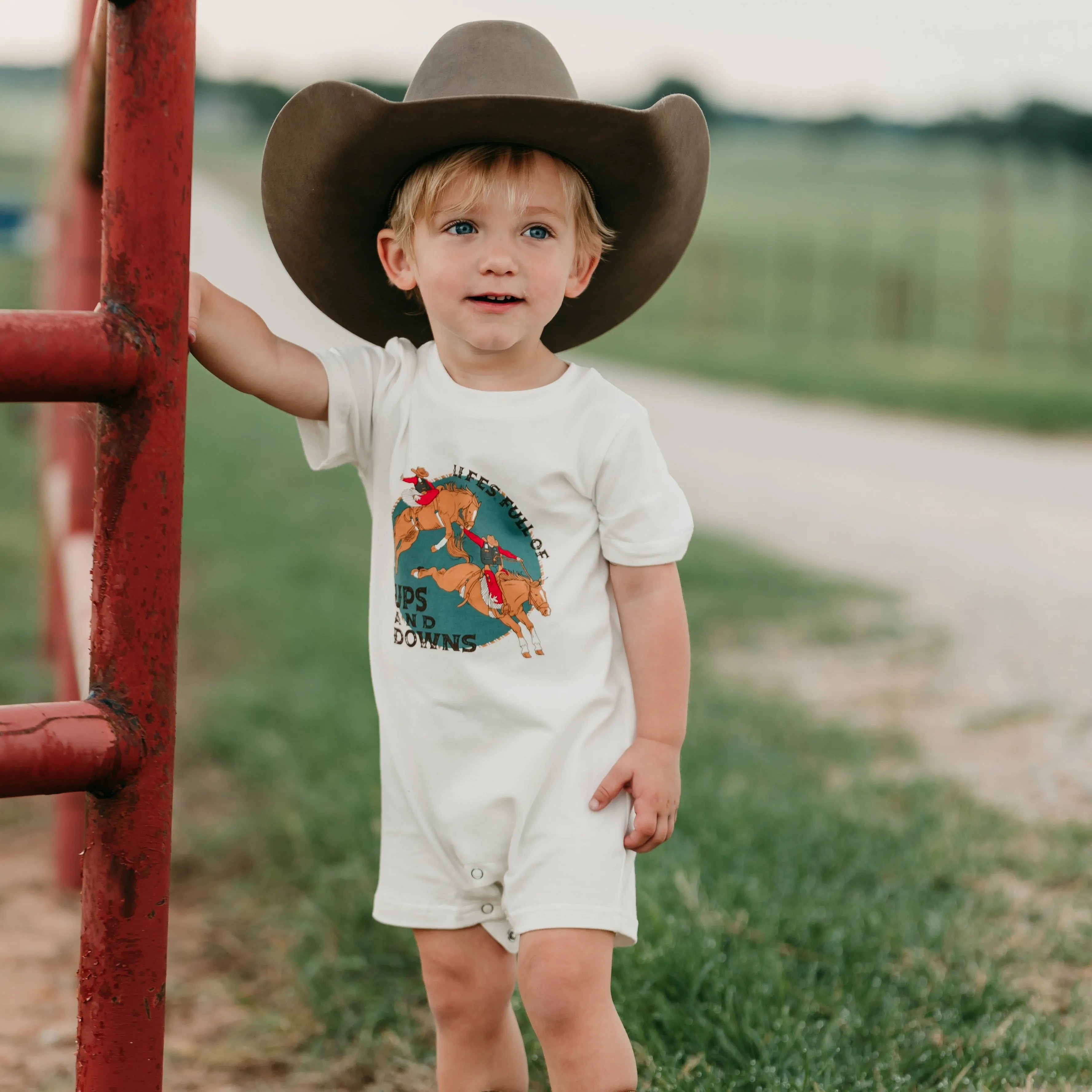 Ups & Downs White Romper Baby (0-2T)