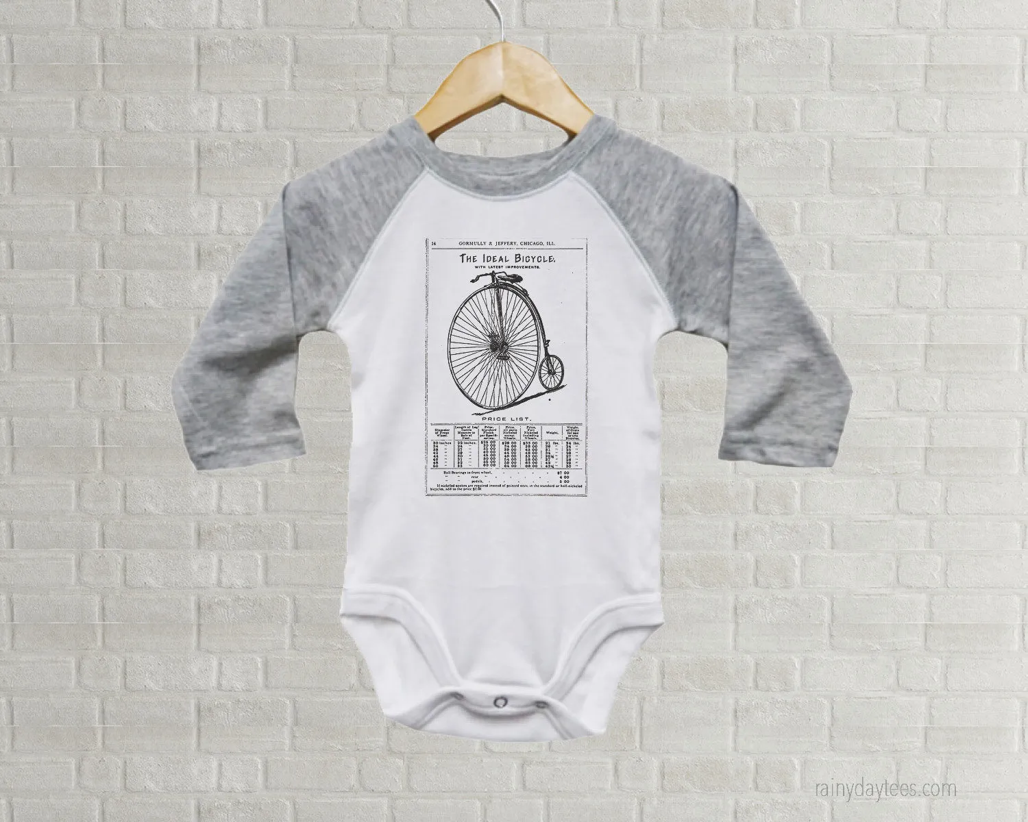 Vintage Bicycle Ad  - Baby Bodysuit Romper
