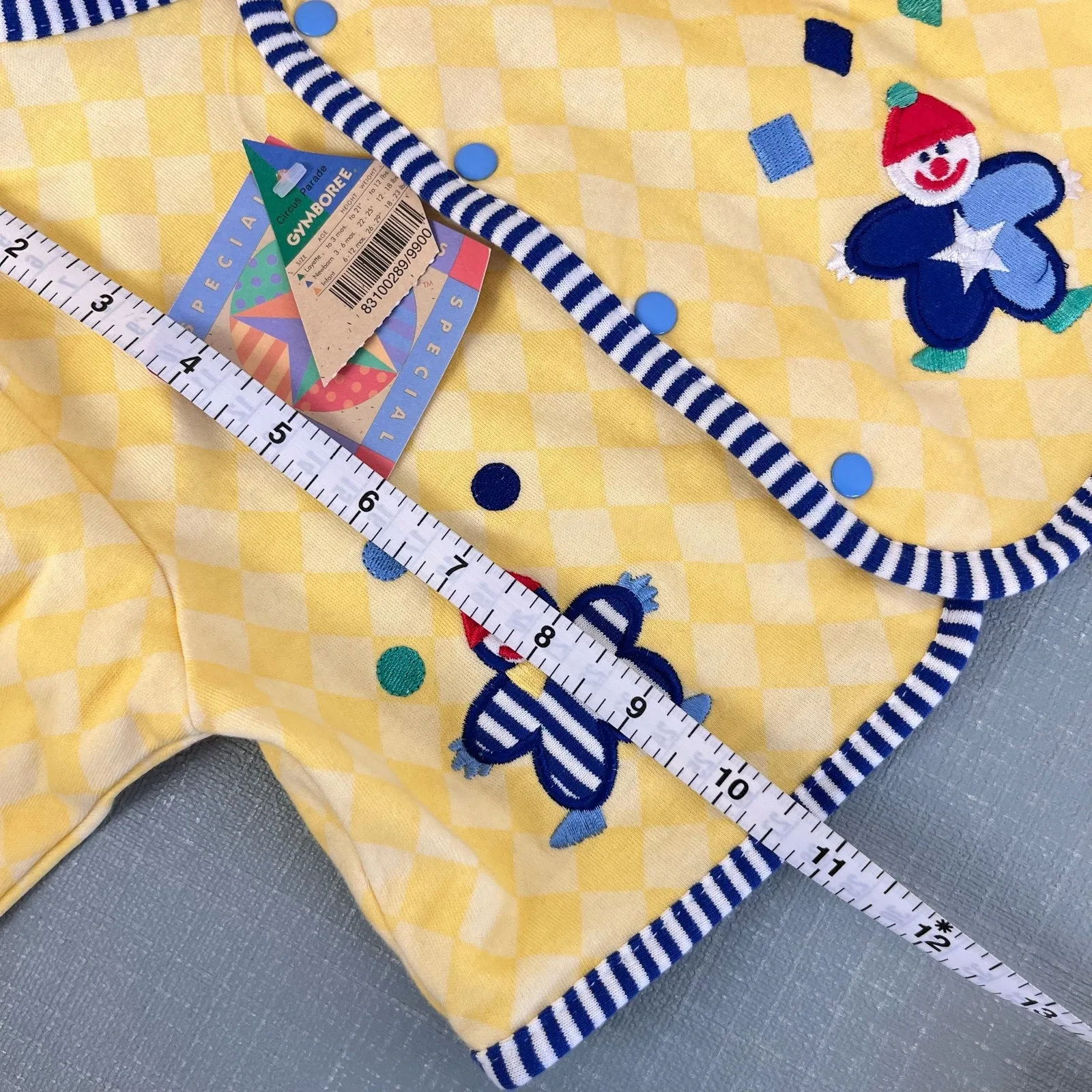 Vintage Gymboree Juggling Clowns Snap Up Jacket Layette/Newborn NWT